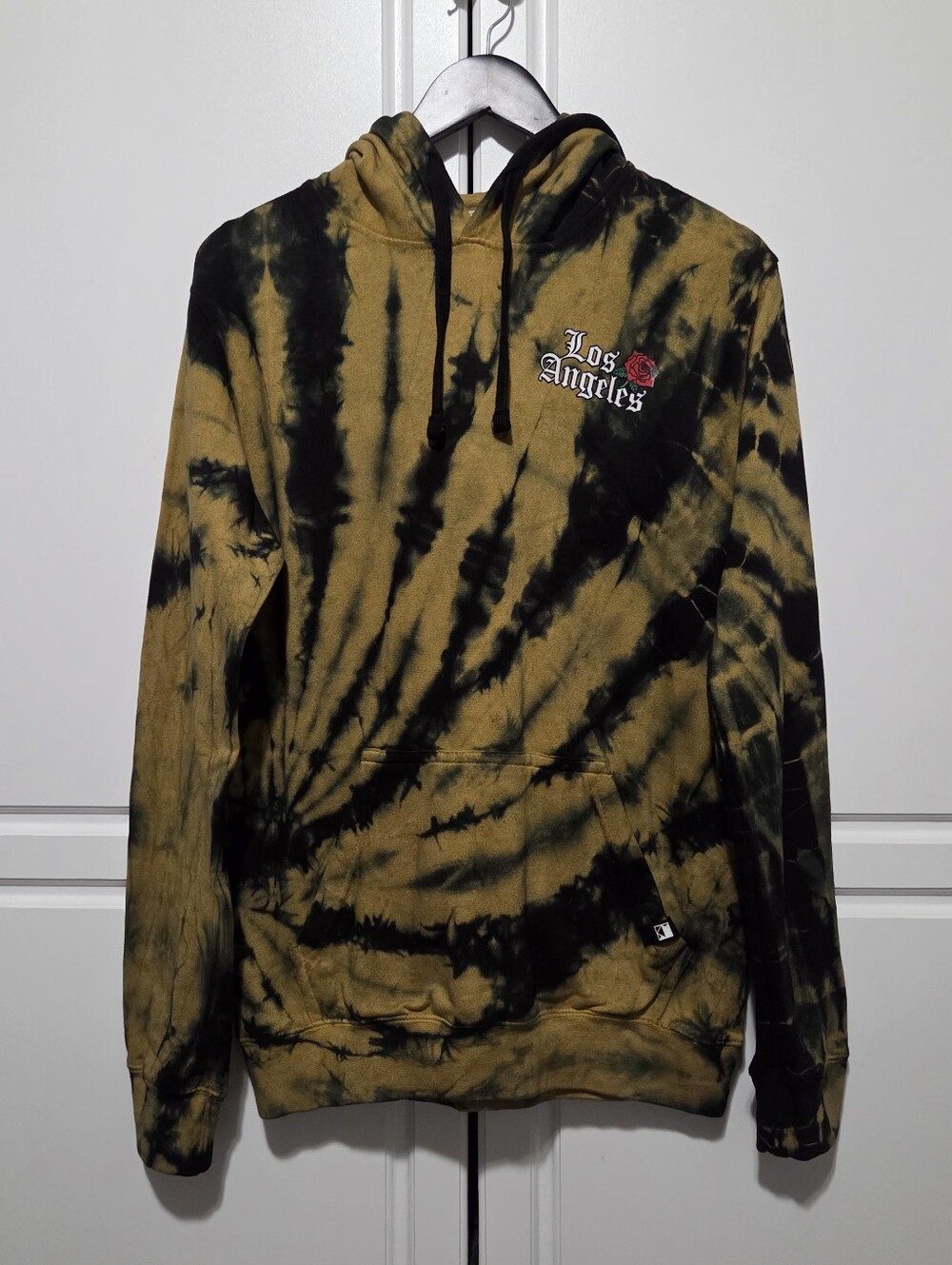 Dikotomy Black Gold Ochre Tie Dye Pullover Hoodie Rose Los Angeles Streetwear